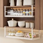 Adjustable Expandable Cabinet Organizer Shelf Multi-Tier Spice Rack for Kitchen Pantry Spices Bottles Seasoning Storage Shelf