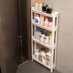Bathroom Cabinet Behind The Door Storage and Kitchen Storage Rack Multi-layer Narrow Cabinet Space Saving Trolley Storage Rack