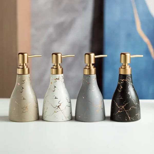 Cracked Matte Liquid Dispenser Bottle Hand Sanitizer Bottle Hotel Special Pressure Bottle Bathroom Shower Gel Dispenser