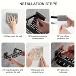 Punch Free Wall Mounted Bathroom Shelf No Drill Shower Shelf Kitchen Storage Organizer Shampoo Rack Makeup Storage Organizer - Image 2