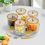 Rotating Seasoning Jar Set 360 Degree Spice Organizer Airtight Kitchen Storage Rack Multifunctional Condiment Container Tray - Image 3
